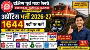 Railway SECR Apprentice Recruitment 2026: रेल्वे में अप्रेंटिस की नई भर्ती जारी कक्षा 10वीं और आईटीआई पास करें आवेदन